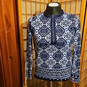 Tommy Bahama Navy Geometric Women's Blouse